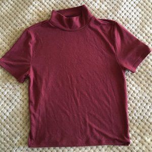 Forever 21 Maroon Mock Neck Crop